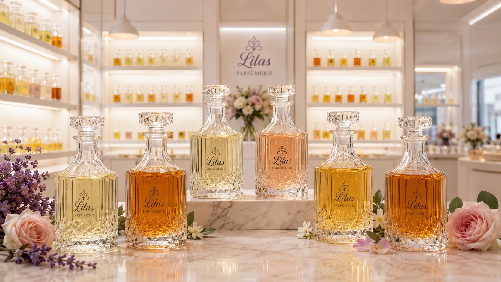 Lilas Kollektion auf Marmor
